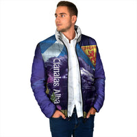 Cianalas Alba Scotland Padded Jacket Scottish Lion and Thistle Purple Version