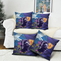 Cianalas Alba Scotland Pillow Cover Scottish Lion and Thistle Purple Version