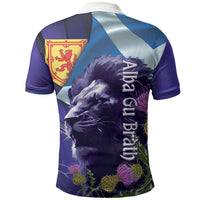 Cianalas Alba Scotland Polo Shirt Scottish Lion and Thistle Purple Version