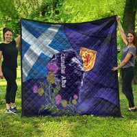 Cianalas Alba Scotland Quilt Scottish Lion and Thistle Purple Version