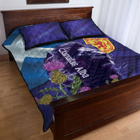 Cianalas Alba Scotland Quilt Bed Set Scottish Lion and Thistle Purple Version