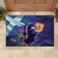 Cianalas Alba Scotland Rubber Doormat Scottish Lion and Thistle Purple Version