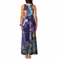 Cianalas Alba Scotland Tank Maxi Dress Scottish Lion and Thistle Purple Version