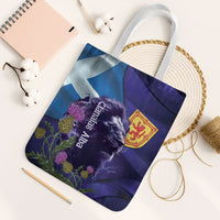 Cianalas Alba Scotland Tote Bag Scottish Lion and Thistle Purple Version