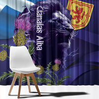 Cianalas Alba Scotland Window Curtain Scottish Lion and Thistle Purple Version