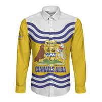 Cianalas Alba Outer Hebrides Long Sleeve Button Shirt Scotland Western Isles Flag Color