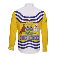 Cianalas Alba Outer Hebrides Long Sleeve Button Shirt Scotland Western Isles Flag Color