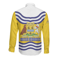 Cianalas Alba Outer Hebrides Long Sleeve Button Shirt Scotland Western Isles Flag Color