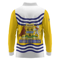 Cianalas Alba Outer Hebrides Long Sleeve Polo Shirt Scotland Western Isles Flag Color