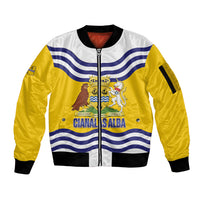Cianalas Alba Outer Hebrides Sleeve Zip Bomber Jacket Scotland Western Isles Flag Color