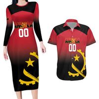 Angola Basketball Custom Couples Matching Long Sleeve Bodycon Dress and Hawaiian Shirt Go Champions Angolan - Wonder Print Shop