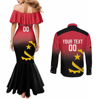 Angola Basketball Custom Couples Matching Mermaid Dress and Long Sleeve Button Shirt Go Champions Angolan - Wonder Print Shop