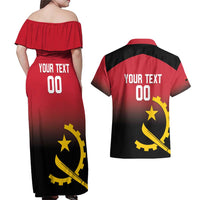 Angola Basketball Custom Couples Matching Off Shoulder Maxi Dress and Hawaiian Shirt Go Champions Angolan - Wonder Print Shop