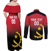 Angola Basketball Custom Couples Matching Off Shoulder Maxi Dress and Long Sleeve Button Shirt Go Champions Angolan - Wonder Print Shop