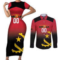 Angola Basketball Custom Couples Matching Short Sleeve Bodycon Dress and Long Sleeve Button Shirt Go Champions Angolan - Wonder Print Shop