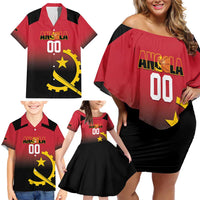 Angola Basketball Custom Family Matching Off Shoulder Short Dress and Hawaiian Shirt Go Champions Angolan - Wonder Print Shop