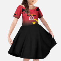 Angola Basketball Custom Family Matching Short Sleeve Bodycon Dress and Hawaiian Shirt Go Champions Angolan - Wonder Print Shop