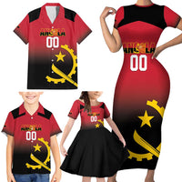 Angola Basketball Custom Family Matching Short Sleeve Bodycon Dress and Hawaiian Shirt Go Champions Angolan - Wonder Print Shop