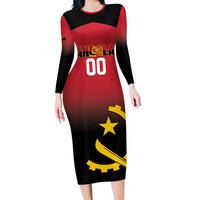 Angola Basketball Custom Long Sleeve Bodycon Dress Go Champions Angolan - Wonder Print Shop