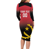 Angola Basketball Custom Long Sleeve Bodycon Dress Go Champions Angolan - Wonder Print Shop