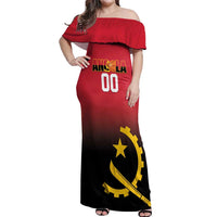 Angola Basketball Custom Off Shoulder Maxi Dress Go Champions Angolan - Wonder Print Shop