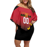 Angola Basketball Custom Off Shoulder Short Dress Go Champions Angolan - Wonder Print Shop