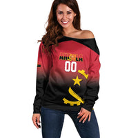 Angola Basketball Custom Off Shoulder Sweater Go Champions Angolan - Wonder Print Shop