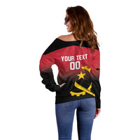 Angola Basketball Custom Off Shoulder Sweater Go Champions Angolan - Wonder Print Shop