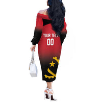Angola Basketball Custom Off The Shoulder Long Sleeve Dress Go Champions Angolan - Wonder Print Shop