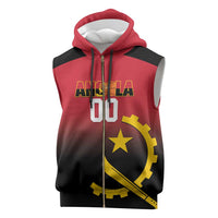 Angola Basketball Custom Sleeveless Zip Hoodie Go Champions Angolan - Wonder Print Shop