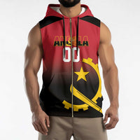 Angola Basketball Custom Sleeveless Zip Hoodie Go Champions Angolan - Wonder Print Shop