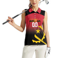 Angola Basketball Custom Women Sleeveless Polo Shirt Go Champions Angolan - Wonder Print Shop