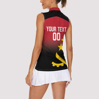 Angola Basketball Custom Women Sleeveless Polo Shirt Go Champions Angolan - Wonder Print Shop