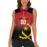 Angola Basketball Custom Women Sleeveless Polo Shirt Go Champions Angolan - Wonder Print Shop