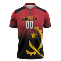 Angola Basketball Custom Zipper Polo Shirt Go Champions Angolan - Wonder Print Shop