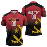 Angola Basketball Custom Zipper Polo Shirt Go Champions Angolan - Wonder Print Shop