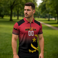 Angola Basketball Custom Zipper Polo Shirt Go Champions Angolan - Wonder Print Shop
