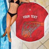 Tunisia Basketball Custom Beach Blanket Go Champions Eagles of Carthage - Wonder Print Shop