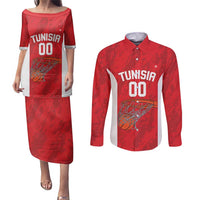 Tunisia Basketball Custom Couples Matching Puletasi and Long Sleeve Button Shirt Go Champions Eagles of Carthage - Wonder Print Shop