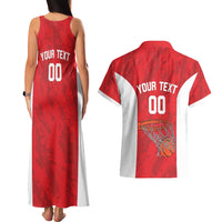Tunisia Basketball Custom Couples Matching Tank Maxi Dress and Hawaiian Shirt Go Champions Eagles of Carthage - Wonder Print Shop