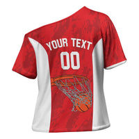 Tunisia Basketball Custom Cross Shoulder Shirt Go Champions Eagles of Carthage - Wonder Print Shop