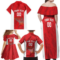 Tunisia Basketball Custom Family Matching Off Shoulder Maxi Dress and Hawaiian Shirt Go Champions Eagles of Carthage - Wonder Print Shop