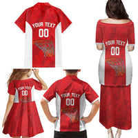 Tunisia Basketball Custom Family Matching Puletasi and Hawaiian Shirt Go Champions Eagles of Carthage - Wonder Print Shop
