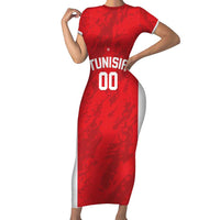Tunisia Basketball Custom Family Matching Short Sleeve Bodycon Dress and Hawaiian Shirt Go Champions Eagles of Carthage - Wonder Print Shop