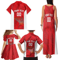 Tunisia Basketball Custom Family Matching Tank Maxi Dress and Hawaiian Shirt Go Champions Eagles of Carthage - Wonder Print Shop