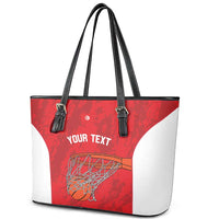 Tunisia Basketball Custom Leather Tote Bag Go Champions Eagles of Carthage - Wonder Print Shop