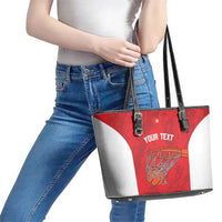 Tunisia Basketball Custom Leather Tote Bag Go Champions Eagles of Carthage - Wonder Print Shop