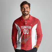 Tunisia Basketball Custom Long Sleeve Polo Shirt Go Champions Eagles of Carthage - Wonder Print Shop