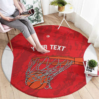 Tunisia Basketball Custom Round Carpet Go Champions Eagles of Carthage - Wonder Print Shop