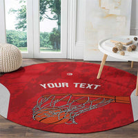 Tunisia Basketball Custom Round Carpet Go Champions Eagles of Carthage - Wonder Print Shop